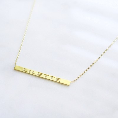 Personalized Gold Plated/Silver Bar Necklace