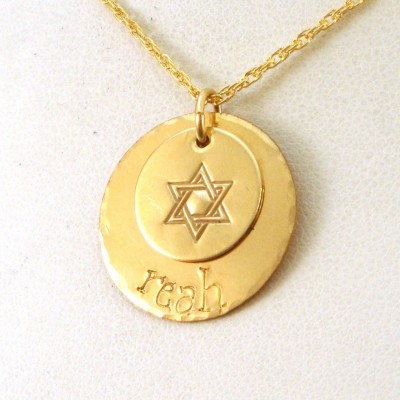Personalized Gold Star of David Necklace - Layered Necklace - 14k Gold Filled Name Necklace - Jewish Jewelry - Custom Jewish Necklace