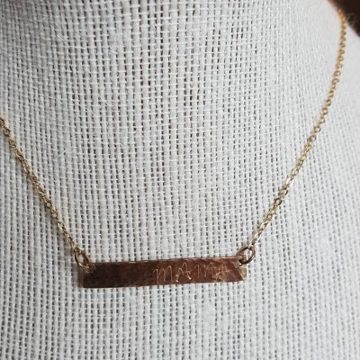 Personalized Gold bar necklace