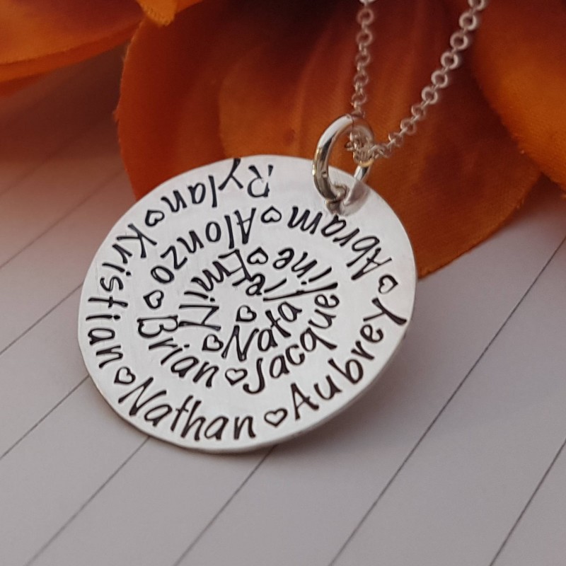 Personalized Jewelry // Necklace for Nana or Grandma with Grandkids Names // Hand Stamped Jewelry 