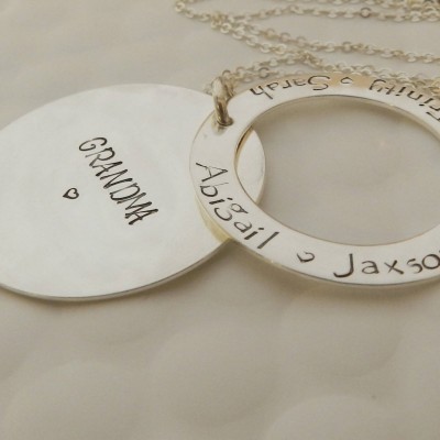 Personalized Grandma Necklace/ Mother necklace with Names/ Kids Name Necklace for Mom/ Nana Necklace Sterling Silver/ Nana Gift Christmas