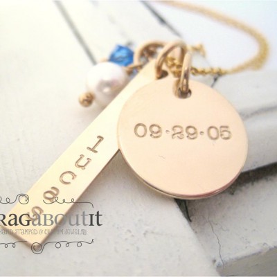 Personalized Hand Stamped Jewelry . Hand Stamped Necklace . Personalized Jewelry . Brag About It . 14K Gold Filled Necklace . Mixed Brags