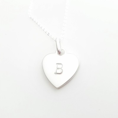 Personalized Initial Jewelry - Sterling Silver - Initial Jewelry - High Quality Hand Stamped Initial Heart Necklace