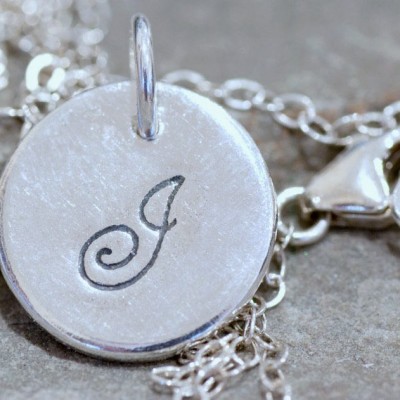 Personalized Initial Necklace in Sterling Silver, Initial Necklace, Monogrammed Necklace, Charm Necklace, Initial Pendant, Gifts for Moms