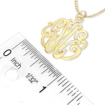 Personalized Initials- Monogram Charm Pendant Small To Large (Order Any Initials) - Sterling Silver & 24K Gold