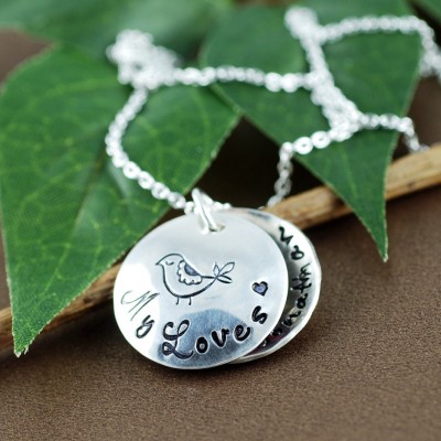 Personalized Mama Bird Locket Necklace | Personalized Necklace | Locket Necklace for Mom | Locket Jewelry | Name Necklace | bird on branch