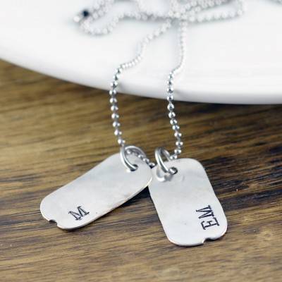 Personalized Mens Necklace, Mens Personalized Tag Necklace, Hand Stamped Mens Necklace, Mens Jewelry