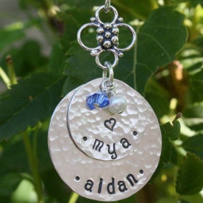 Personalized Mom Necklace - Hand Stamped Mom Necklace - Personalized Mom Jewelry - Grandma Jewelry - Family Jewelry - Christmas Gift for Mom