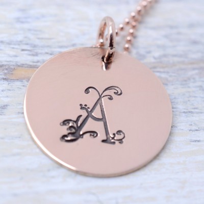Personalized Monogram Necklace - Rose Gold Filled Name Necklace - Gift for Her - Graduation Necklace - Bridesmaids Wedding Keepsakes