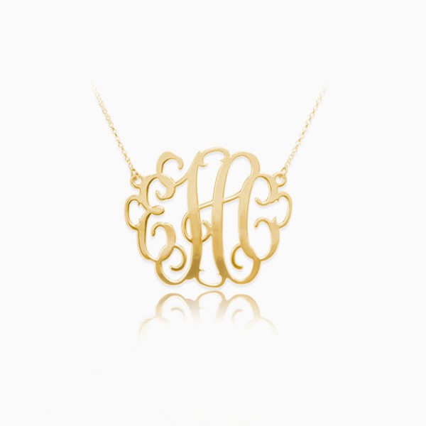 Personalized Monogram Necklace in Sterling Silver • Monogram Initials Necklace • Initials Necklace • Bridesmaid Gift • NH10