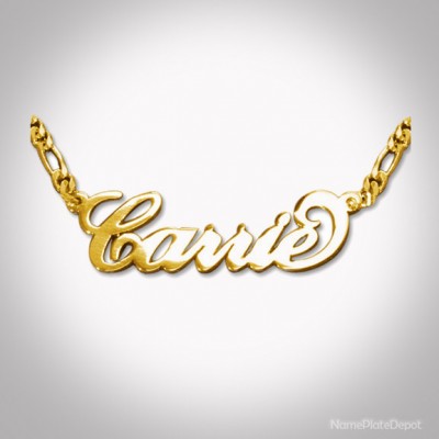 Personalized Name Necklace - Double Thickness - 18K Gold on Silver Name Jewelry 1.2mm Thick