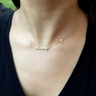 Personalized Name Necklace - Mommy Necklace with Birthstone - Gold Name Necklace - Personalized Jewelry - Personalized Bridesmaids gifts