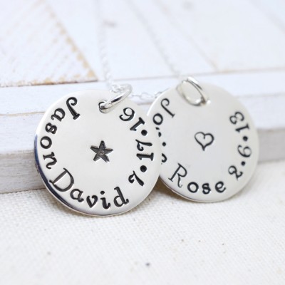 Personalized Name Necklaces for Women, Mom Necklace with Kids Names, Disc Name Necklace, Family Necklace, Dainty Name Necklace, Grandma Nana
