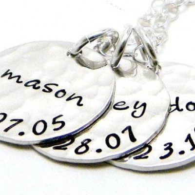 Personalized Necklace - Hand Stamped Necklace - Sterling Silver - Proud Momma