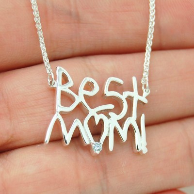 Personalized Necklace: Custom Handwriting Necklace For Mother Jewelry, Custom Gift For Her Birthday Valentines Day Gift For Mom Anniversary