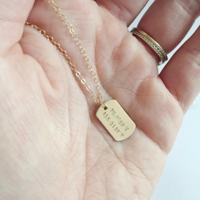 Personalized Necklace. Dog Tag Necklace. Coordinates Necklace. Christmas Gift For Wife. Christmas Gift. Christmas Gift