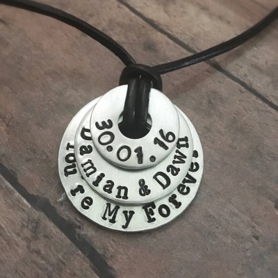 Personalized Necklace, Mom Necklace, Personalized Name Necklace, Name Date Necklace, Personalized Mens Necklace, Anniversary Necklace, Gift