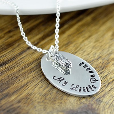 Personalized Necklace, My Little Peanut, Silver Necklace, Hand Stamped Necklace, Mothers Day Gift, Mother Daughter Gift, My Little Peanut