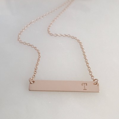 Personalized Rose Gold Bar Necklace. Rose Gold Filled Bar Necklace. Bridesmaid Gift. Christmas Gift For Wife. Christmas Gift. Christmas Gift