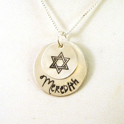 Personalized Star of David Necklace / Magen David Necklace / Jewish Necklace / Jewish Star / Jewish Jewelry / Sterling Silver Necklace