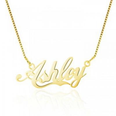 Personalized Sterling Silver Cursive Nameplate Necklace