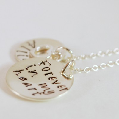 Personalized Sympathy Gift Bereavement Forever In My Heart Necklace Hand Stamped Sterling Silver