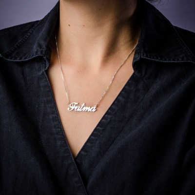Personalized Turkish name Necklace in Sterling Silver 0.925