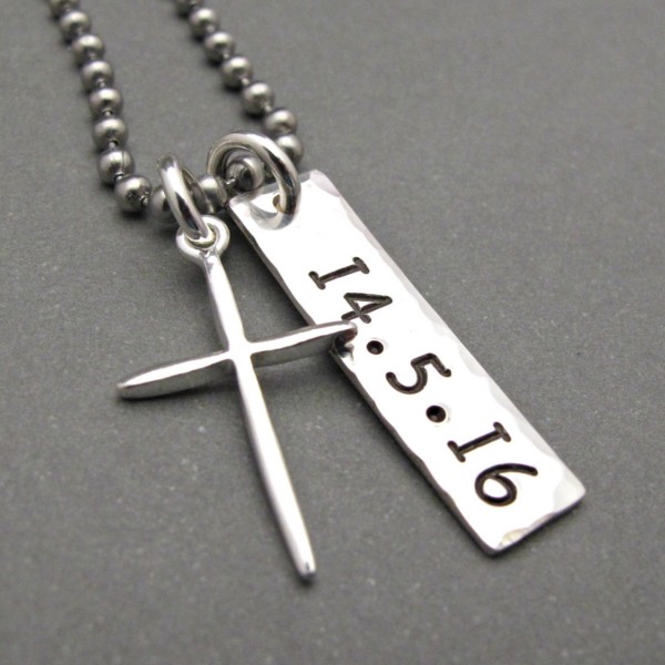 Personalized for him, cross, Father's Day, Cross necklace, cross pendant necklace for man