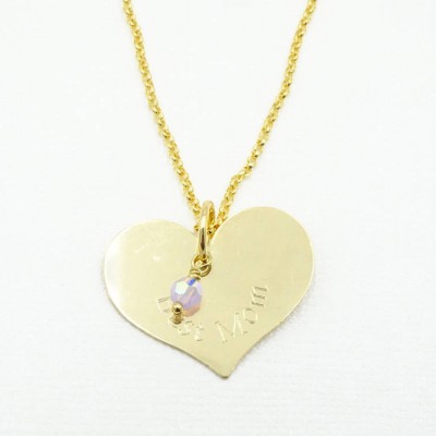 Personalized gift for mom Large gold heart necklace gold filled Custom necklace for mom gold heart necklace Personalized Heart Necklace gold