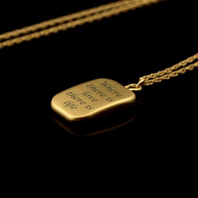 Personalized gold necklace, Custom dog tag necklace, Monogram necklace, Gift for men, Engraved disc necklace, Dad necklace, Name necklace.