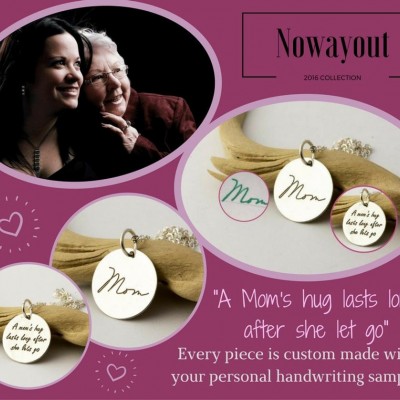 Personalized handwritten Signature sterling silver necklace, Handmade Jewelry, custom engraved text, Mom Grandmom keepsake gift, Memorial