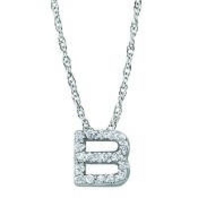Petite Diamond Pendant - Diamond Letter Necklace - Gift for Mom - Diamond Initial Necklace