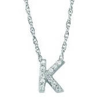 Petite Diamond Pendant - Diamond Letter Necklace - Gift for Mom - Diamond Initial Necklace