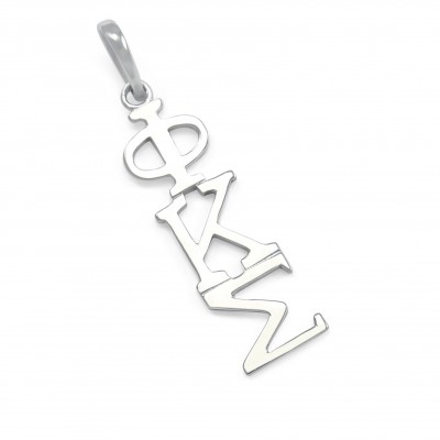 Phi Kappa Sigma 14k Solid White Gold Pendant // ΦΚΣ Fraternity Jewelry // Big and Little Gifts // Solid Gold // Real White Gold Necklace