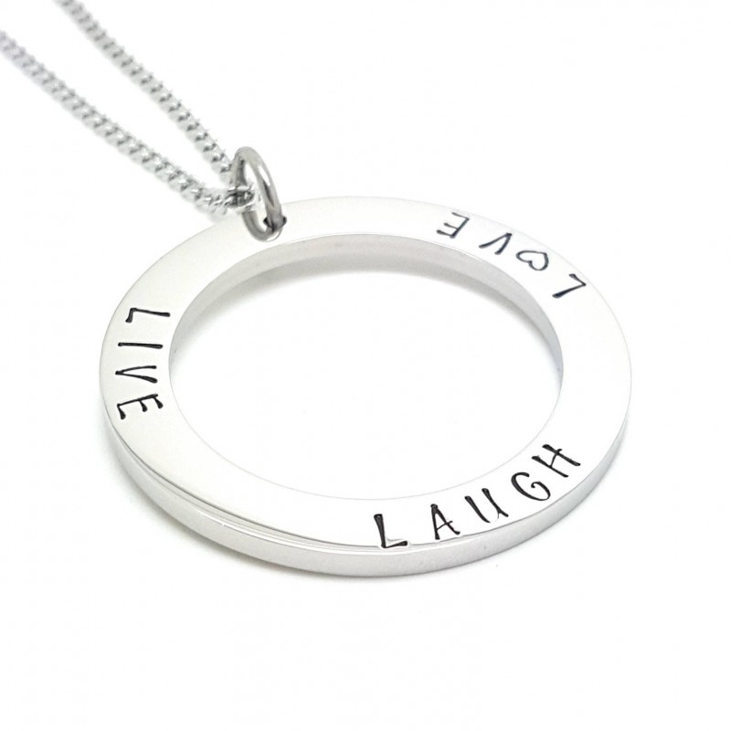 Solid Gold Personalised Circle Pendant on a gold chain by Emma White – Emma  White & The Jewellery Makers