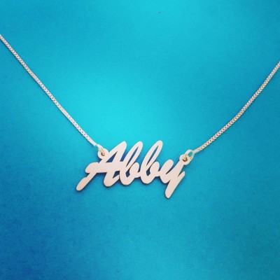 Pretty Little Liars Necklace ORDER ANY NAME Necklace Silver Handwriting Necklace With Signature Necklace Celebrity's Abby Abigail Necklace