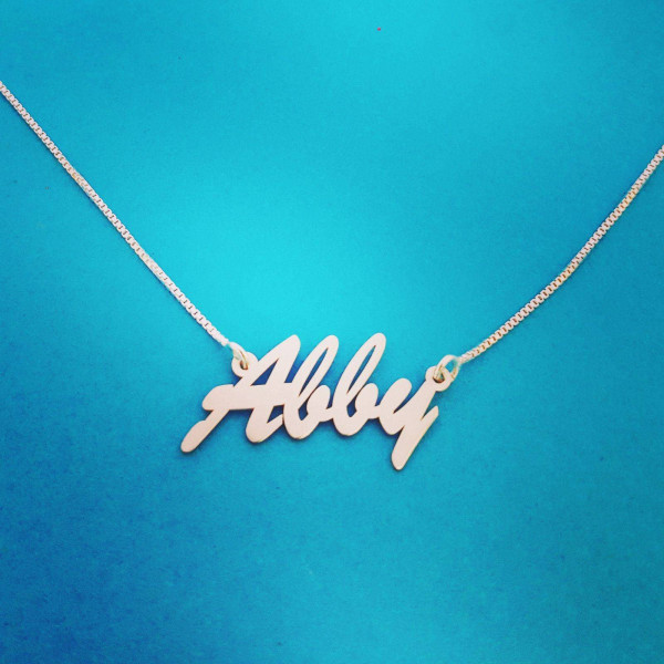 Pretty Little Liars Necklace ORDER ANY NAME Necklace Silver Handwriting Necklace With Signature Necklace Celebrity's Abby Abigail Necklace