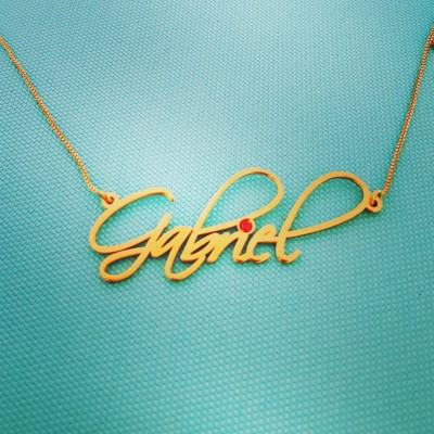 Pretty Little Liars Necklace Signature Necklace With My Name Celebrity Name Necklace 18k Gold Name Pendant Swarovski Crystal Nameplate