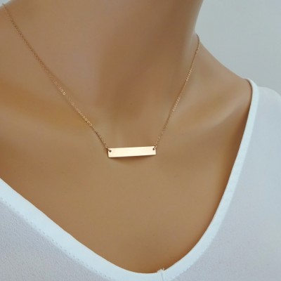 Rose Gold Bar Necklace, Monogram Necklace, Custom name Necklace, Roman numeral necklace, Initial Necklace, your name necklace