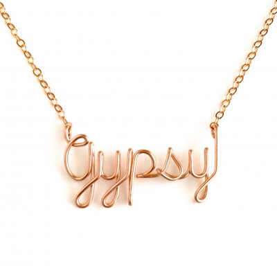 Rose Gold Gypsy Necklace. Gypsy Wanderlust Boho Necklace