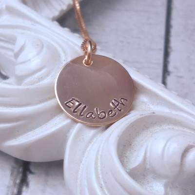 Rose Gold Kids name necklace, Personalized Necklace, Personalized Mothers Necklace,  Handstamped necklace,  Rose Gold Necklace, gift for mom