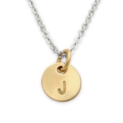 Running Jewelry- silver and gold runners necklace. Hand Stamped Jewelry. Custom Mini Medal Necklace by jenny present.