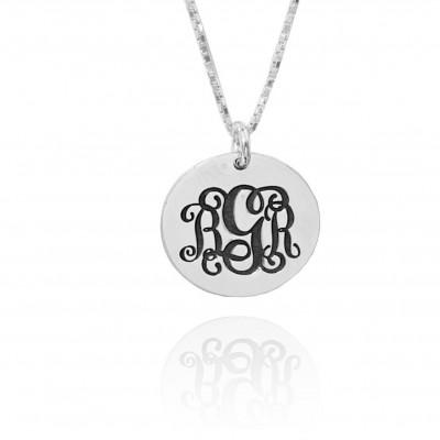 SALE - monogram necklace pendant silver, initial necklaces for women, 3 initial monogram necklace, Delicate Monogram, gift for her