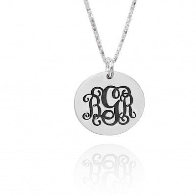 SALE - monogram necklace pendant silver, initial necklaces for women, 3 initial monogram necklace, Delicate Monogram, gift for her
