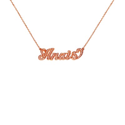 SNP23d Silver Diamond Name Necklace for a Timeless Look
