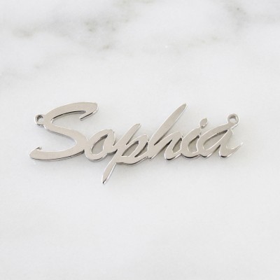 SOLID Gold Script Name Necklace