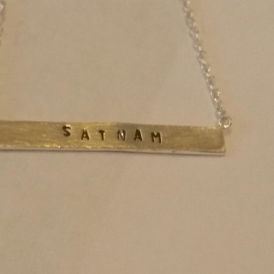 Satnam Bar Necklace with Hand Stamped
