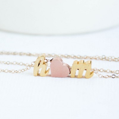 Script Letter Necklace, Initial heart necklace, Couples necklace, Initial Necklace, Gold Necklace