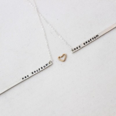 Set of 2 Personalized Bar Necklace • Sterling Silver or 14k Gold Filled