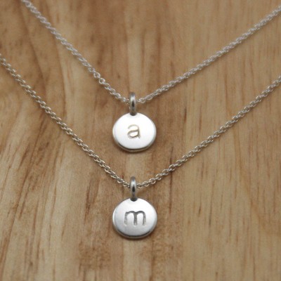 Silver Layered Necklace Set - Silver Dainty Necklace - Personalized Necklace Initial - Delicate Neckace - Cool Mom Necklace - High Quality